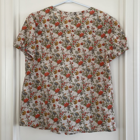 Monsoon London | Floral Short Sleeve Button Down Shirt - size US 12 - Picture 2 of 13